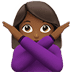 🙅🏾‍♀️ woman gesturing NO: medium-dark skin tone display on Apple